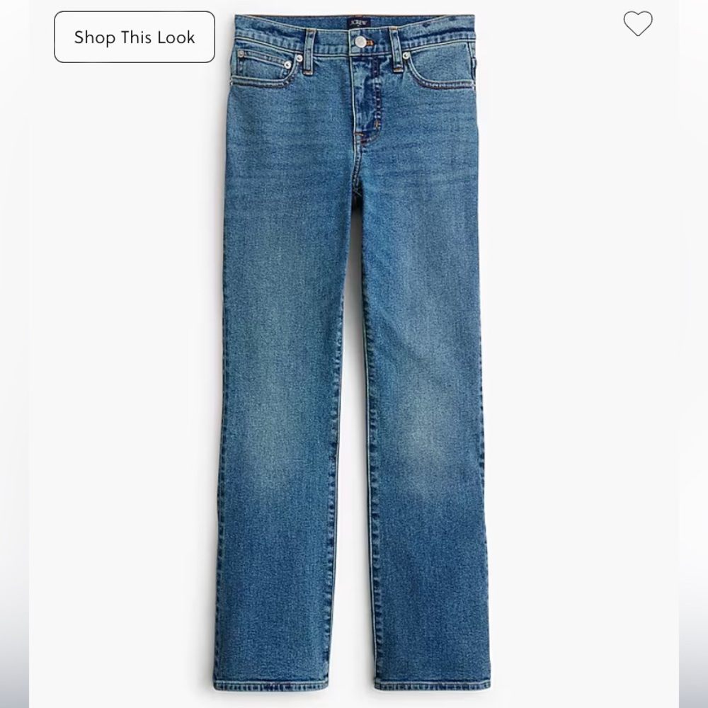Like New! J Crew Mid-rise flare crop jean stretch Med Marlin Wash sz 30